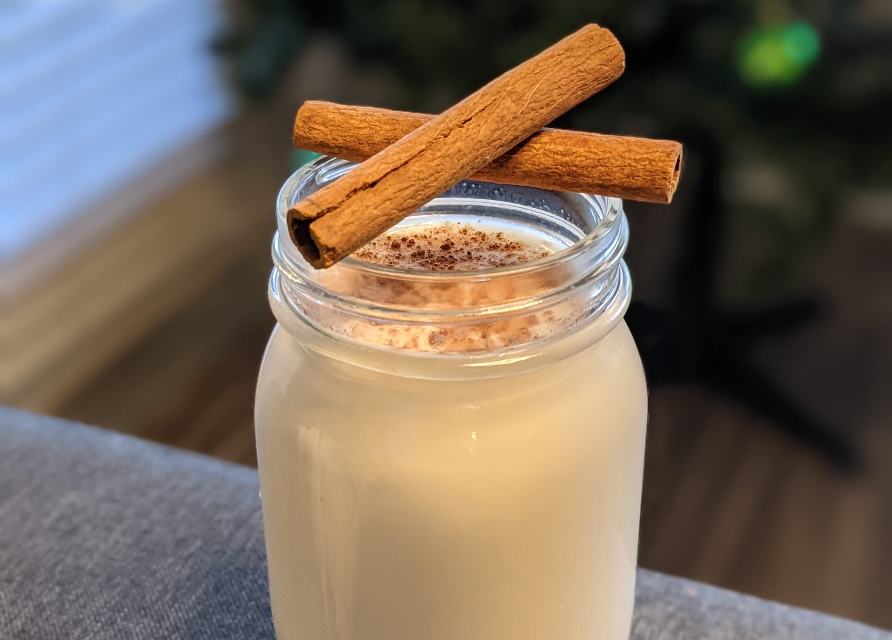 Cinnamon milk flip cocktail made with real milk