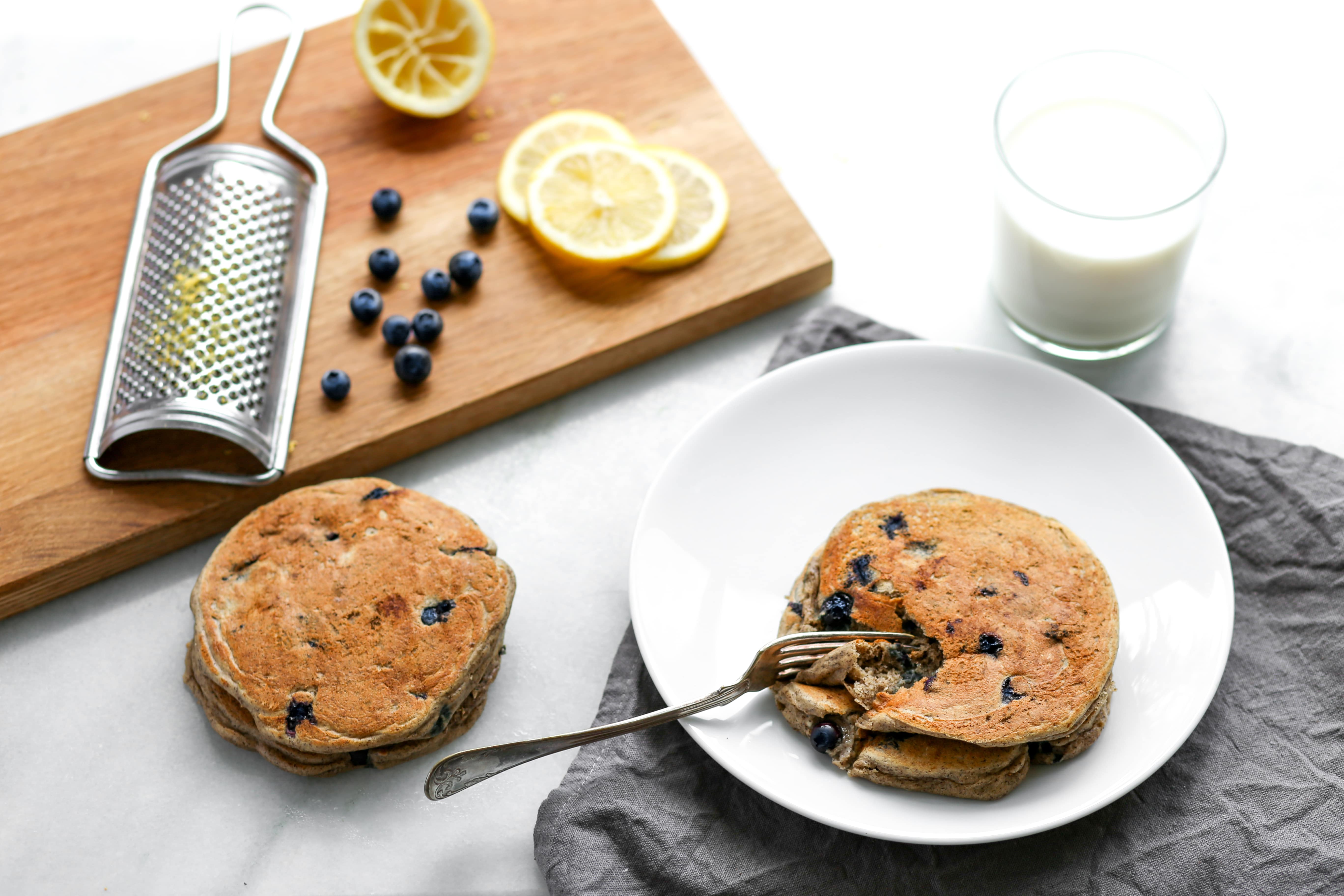 Lemon-Blueberry Buckwheat Ricotta Pancakes