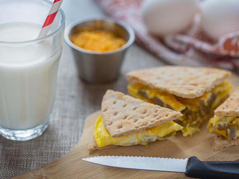 Egg, Sausage and Cheese Breakfast Puzzle Sandwich