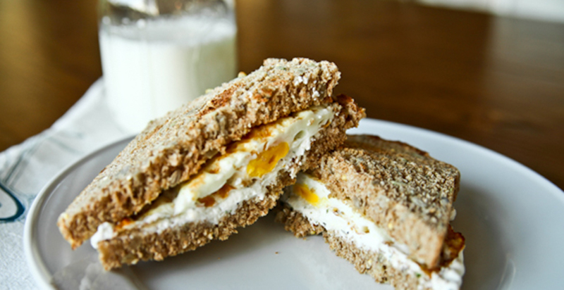 Herbed Cream Cheese and Egg Sandwich